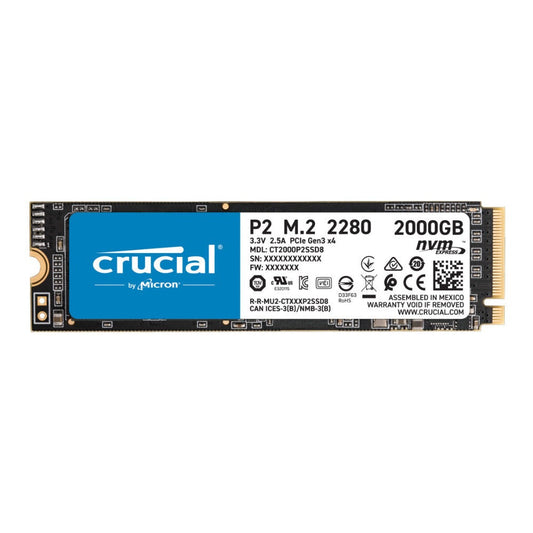Crucial P2 2000GB 3D NAND NVMe PCIe M.2 SSD