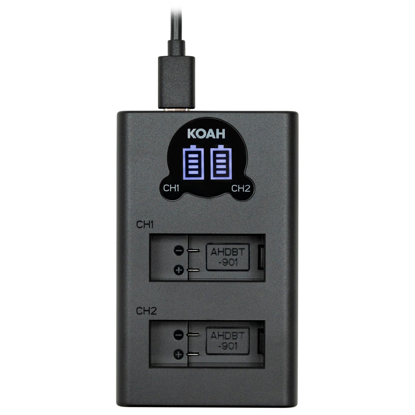 Koah Dual Battery LCD Charger and 2-Pack Battery Kit for GoPro HERO10/9 Black
