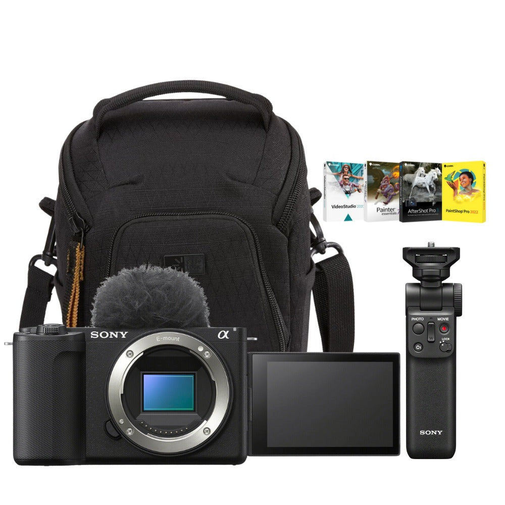 Sony Alpha ZV E10 II Content Creators Black Camera with Mirrorless Lens Bundle