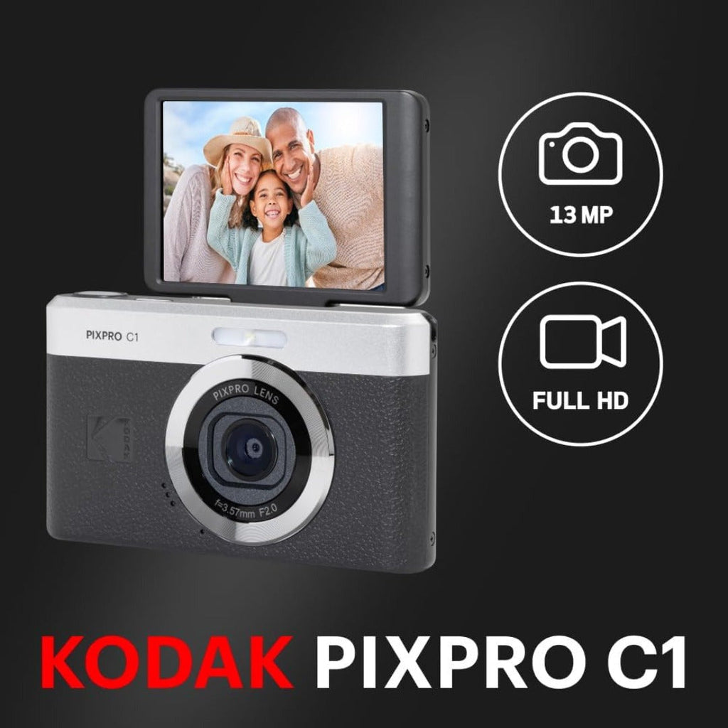 KODAK PIXPRO C1 Friendly Zoom 13MP 1080p Digital Camera (Black) Bundle