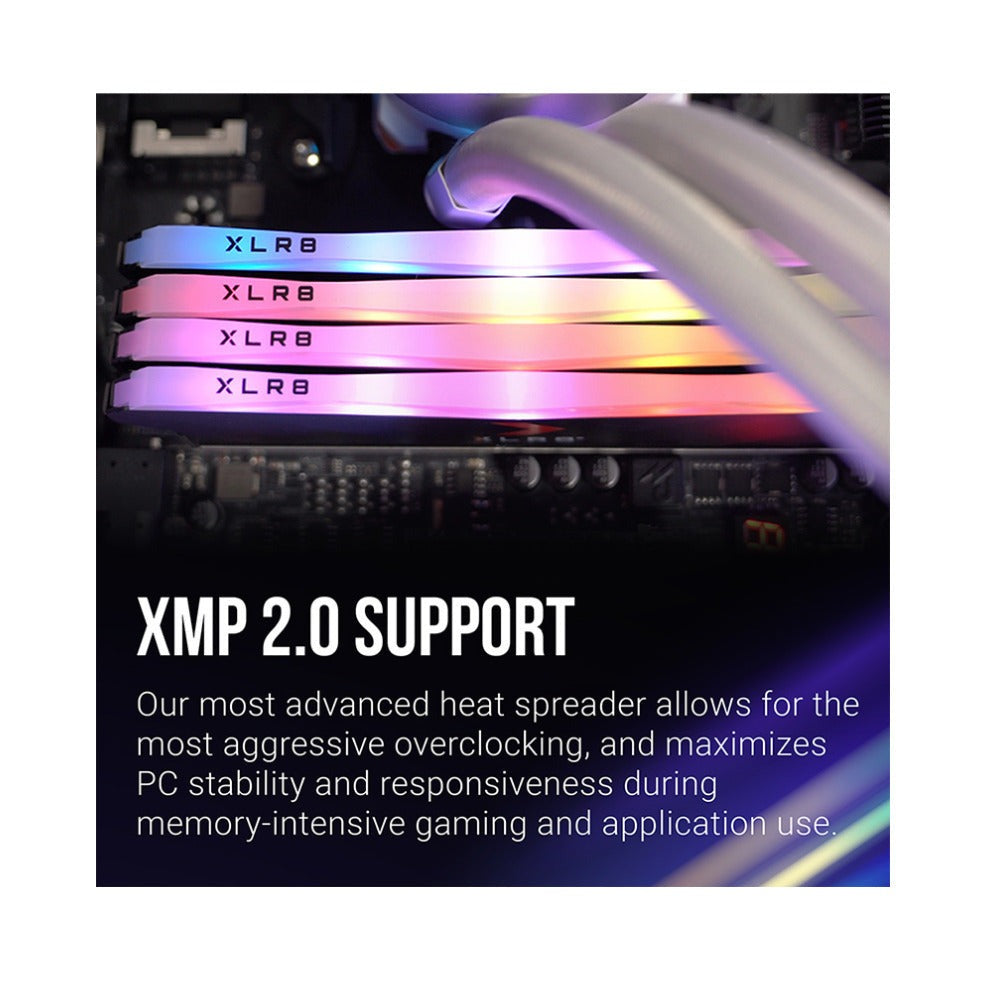 PNY 16GB XLR8 DDR4 3600 MHz RGB Dual Channel Desktop (DIMM) Memory Kit (2 x 8GB)