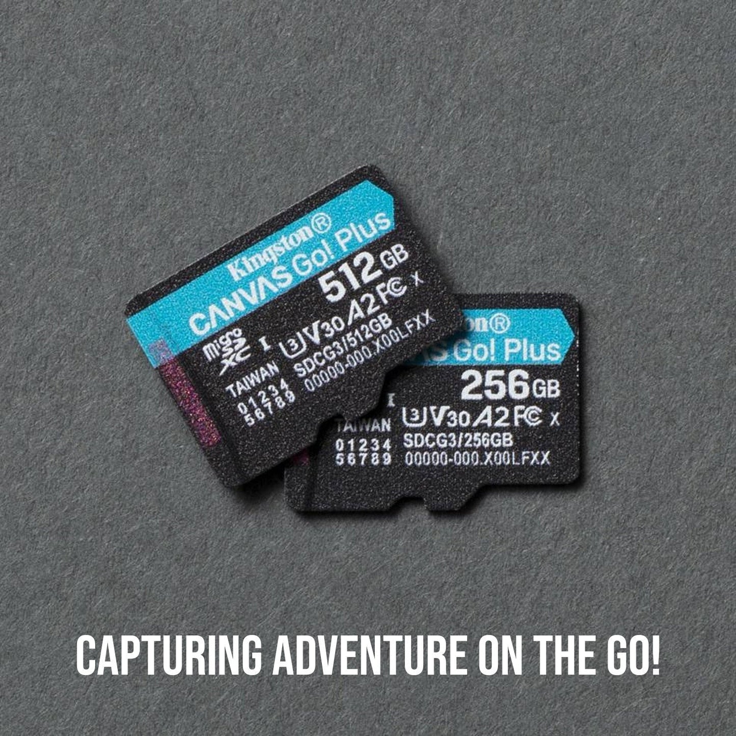 Kingston 256GB MicroSDXC Canvas Go Plus Memory Card (2-Pack) Bundle with USB 3.2 SD Card Reader
