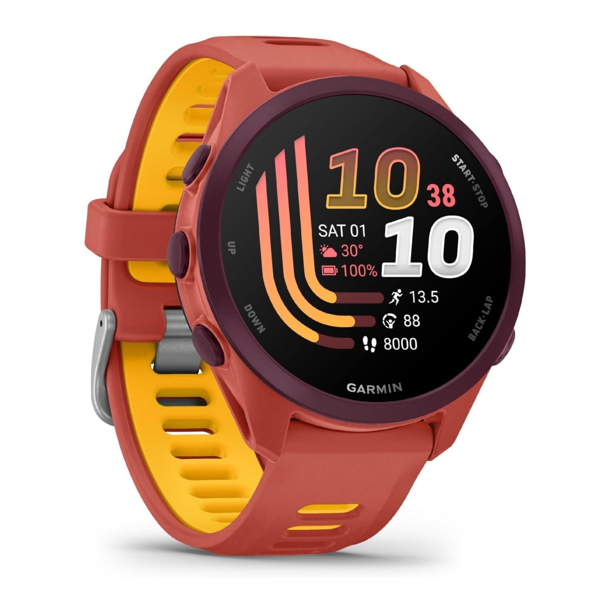 Garmin Forerunner 170 Music GPS Running Smartwatch (Red Pink/Mango)