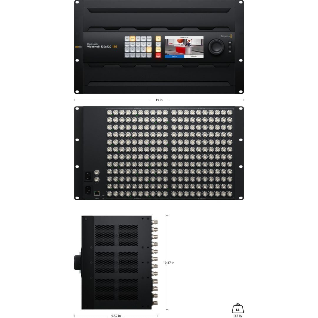 Blackmagic Design Videohub 120x120 12G Zero-Latency Video Router