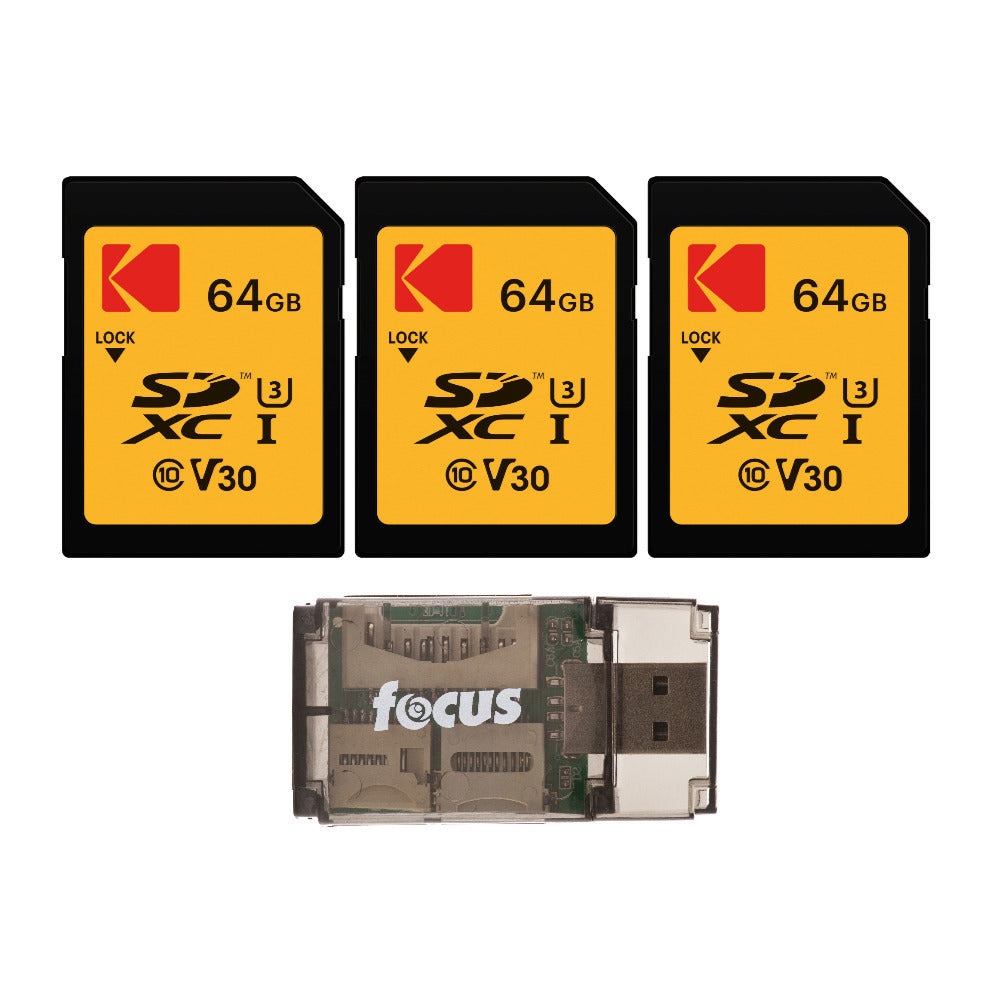 Kodak 64GB Class 10 UHS-I U1 SDXC Memory Card Bundle