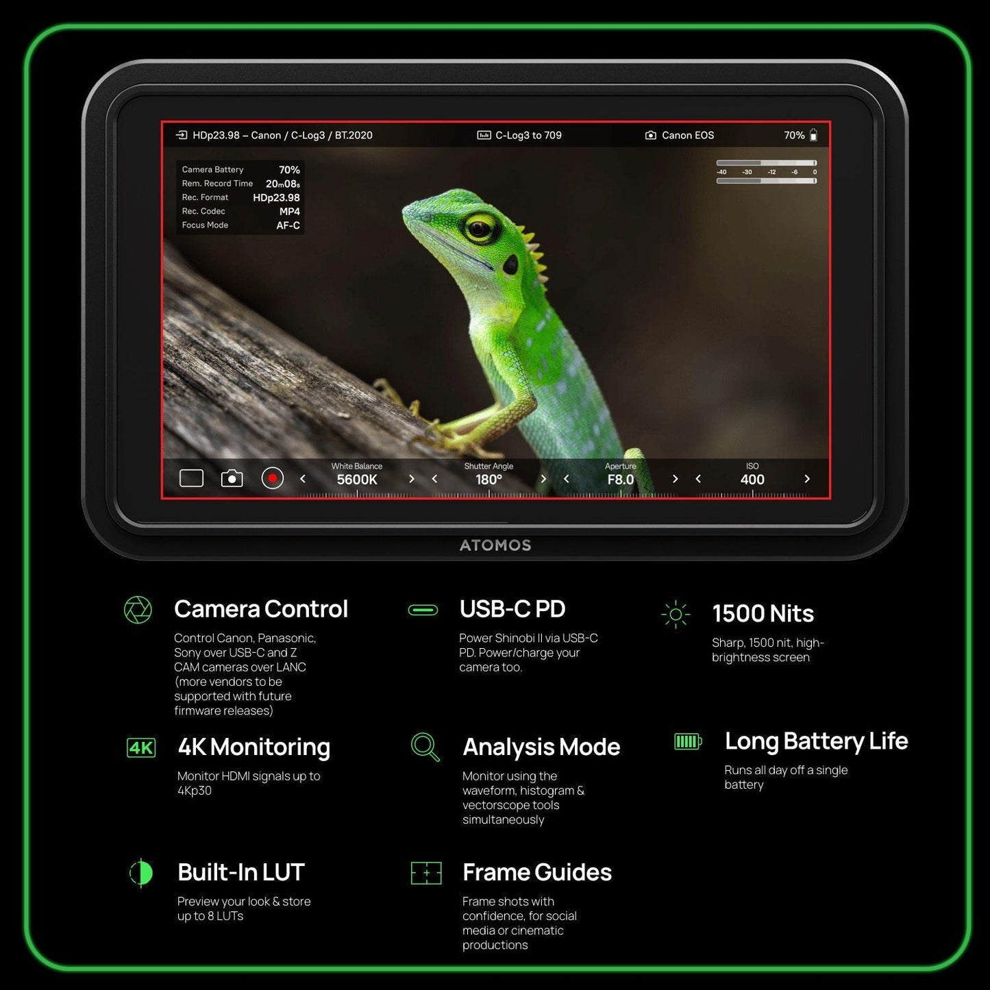 Atomos Shinobi II 5-Inch HDMI 4K Monitor Bundle with Creator Kit