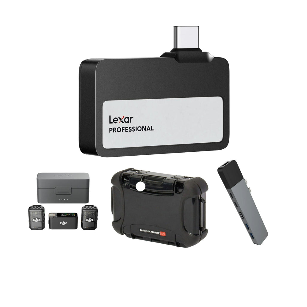 Lexar 1TB Professional Go USB 3.2 Gen 2 Type-C Portable SSD w/ DJI Mic 2 Bundle