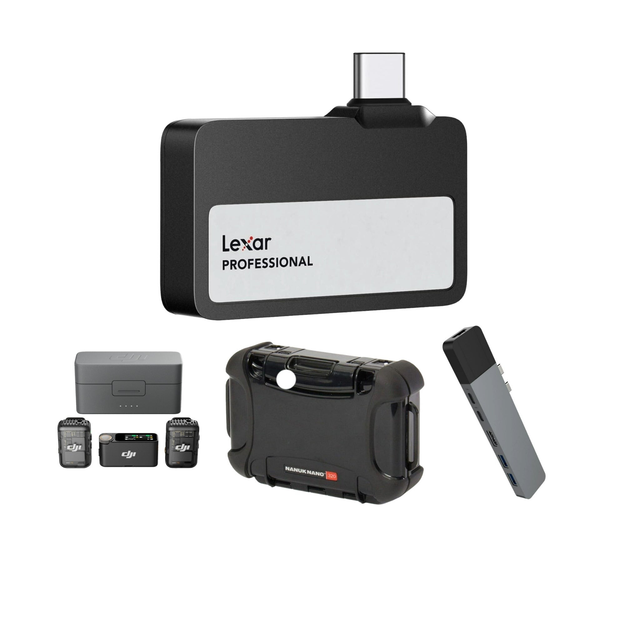 Lexar 1TB Professional Go USB 3.2 Gen 2 Type-C Portable SSD w/ DJI Mic 2 Bundle