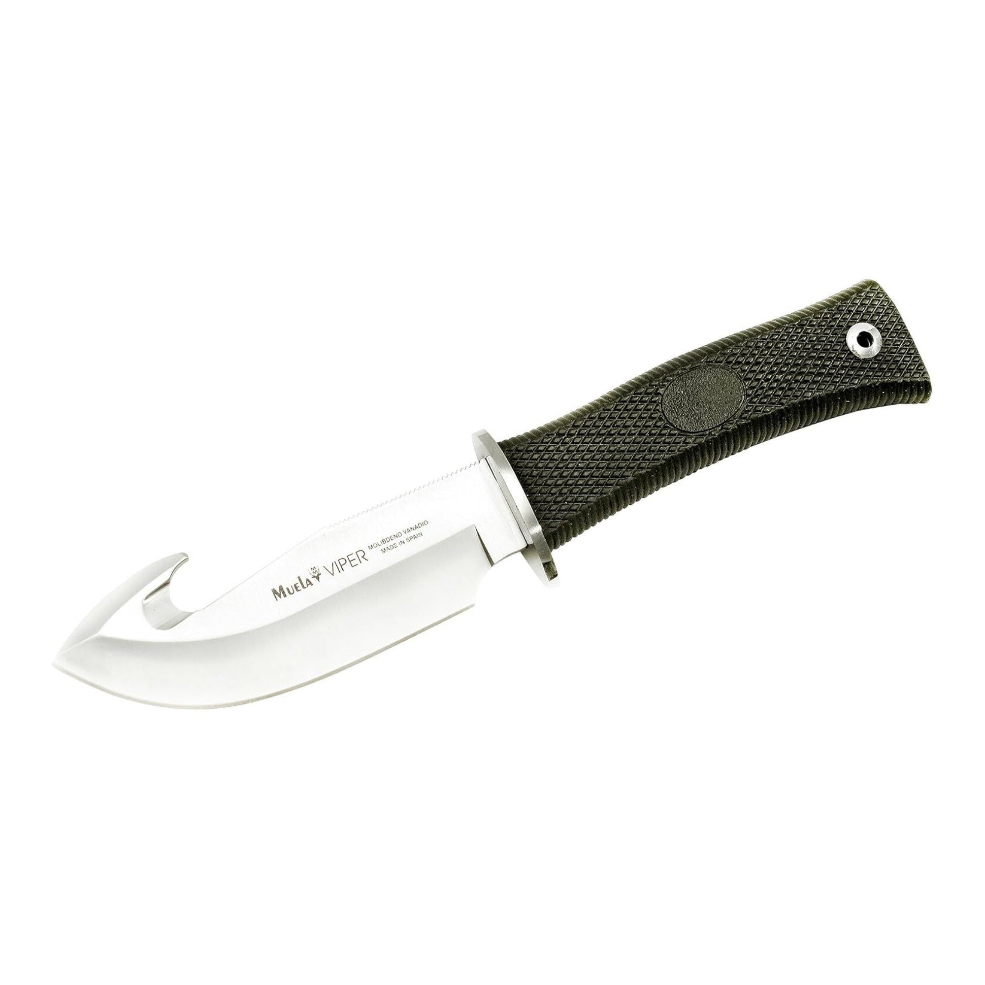 MUELA Viper-11G Rubber Handle Survival Knife with Leather Sheath (Grey)