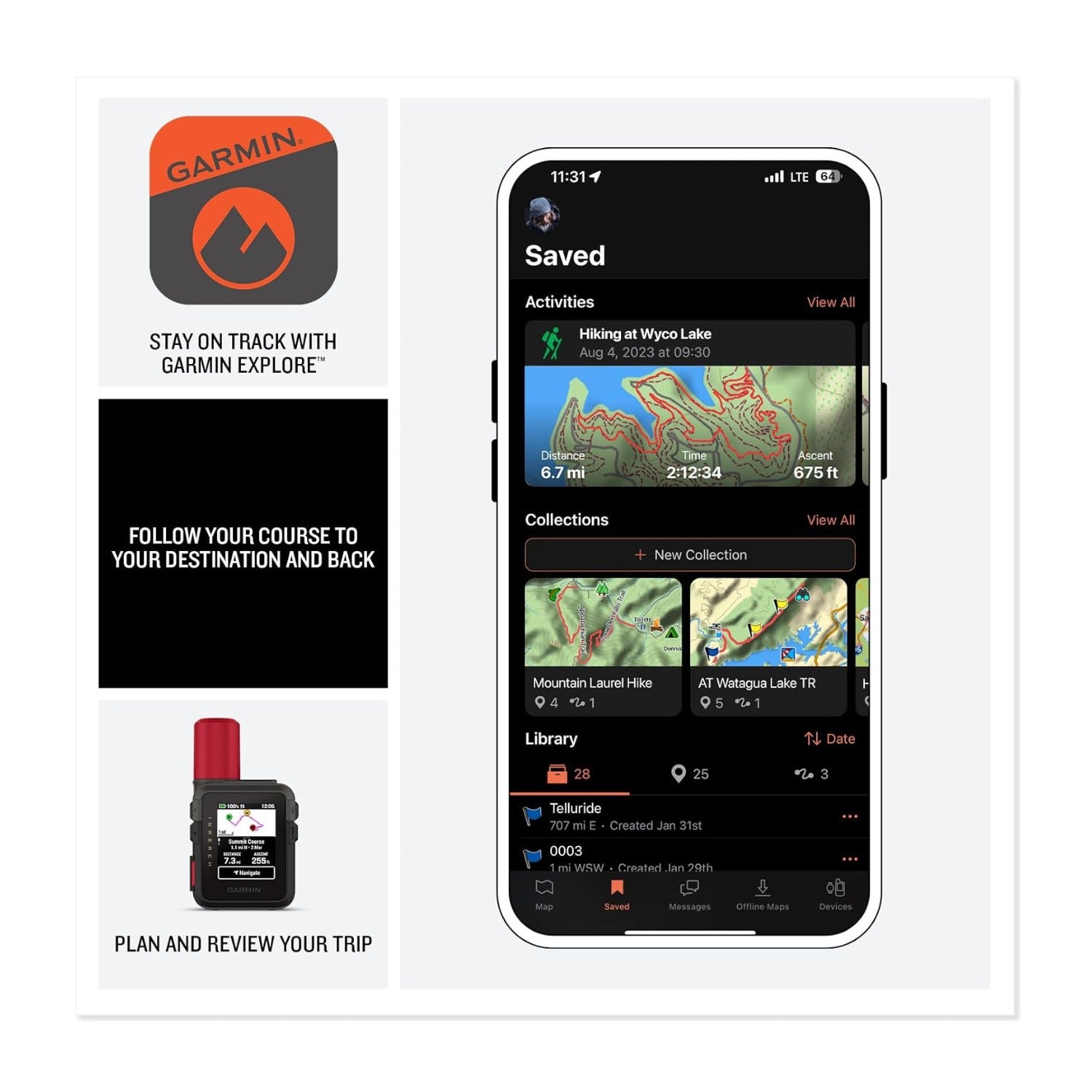 Garmin inReach Mini 3 Plus Satellite Communicator Bundle with Dive Case