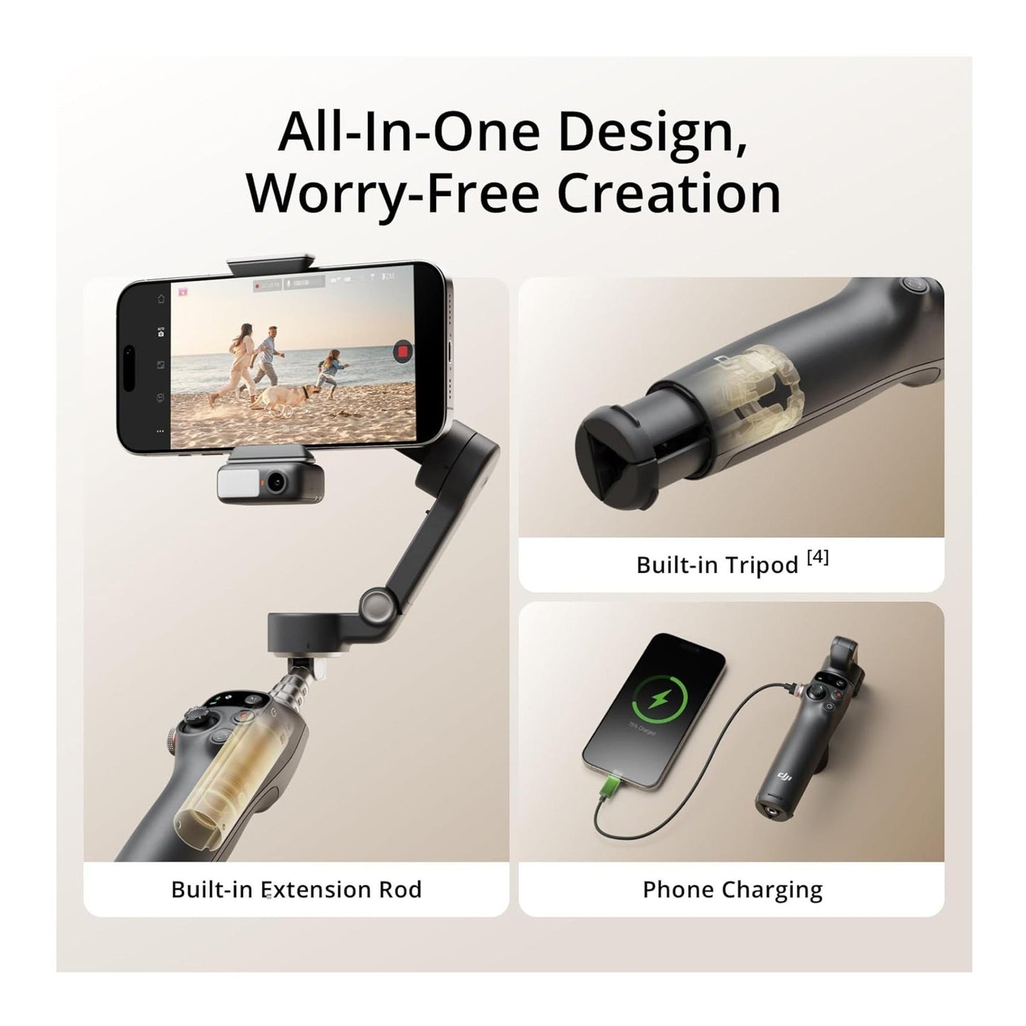DJI Osmo Mobile 7P Gimbal with DJI Mic Mini (2 TX + 1 RX + Case) and Travel Case