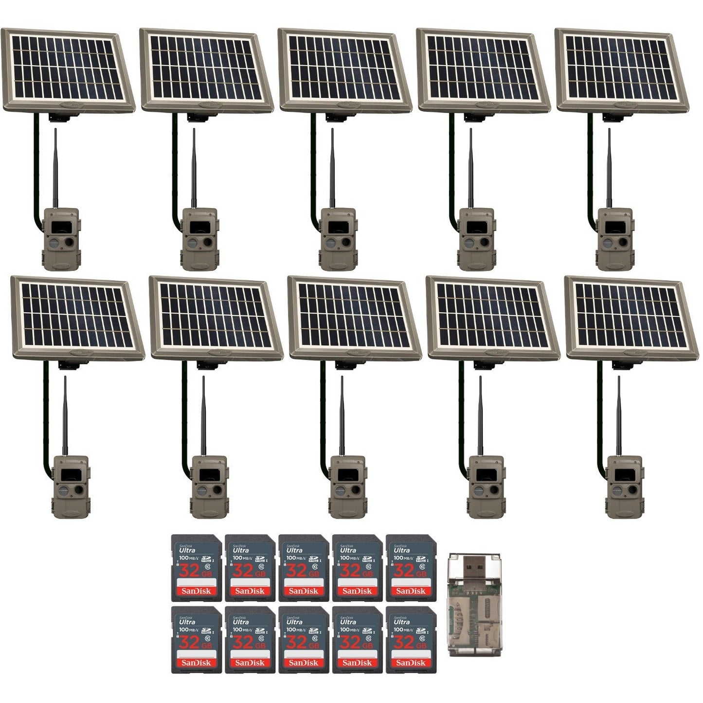 Cuddeback CuddeLink Wireless Trail Camera System with Solar Power Bank, Memory Card Bundle (10-Pack)