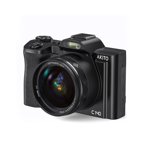 AKITO C140 Kosher 48MP Ultra HD Digital Camera with 16x Digital Zoom and 3.5-Inch IPS Screen
