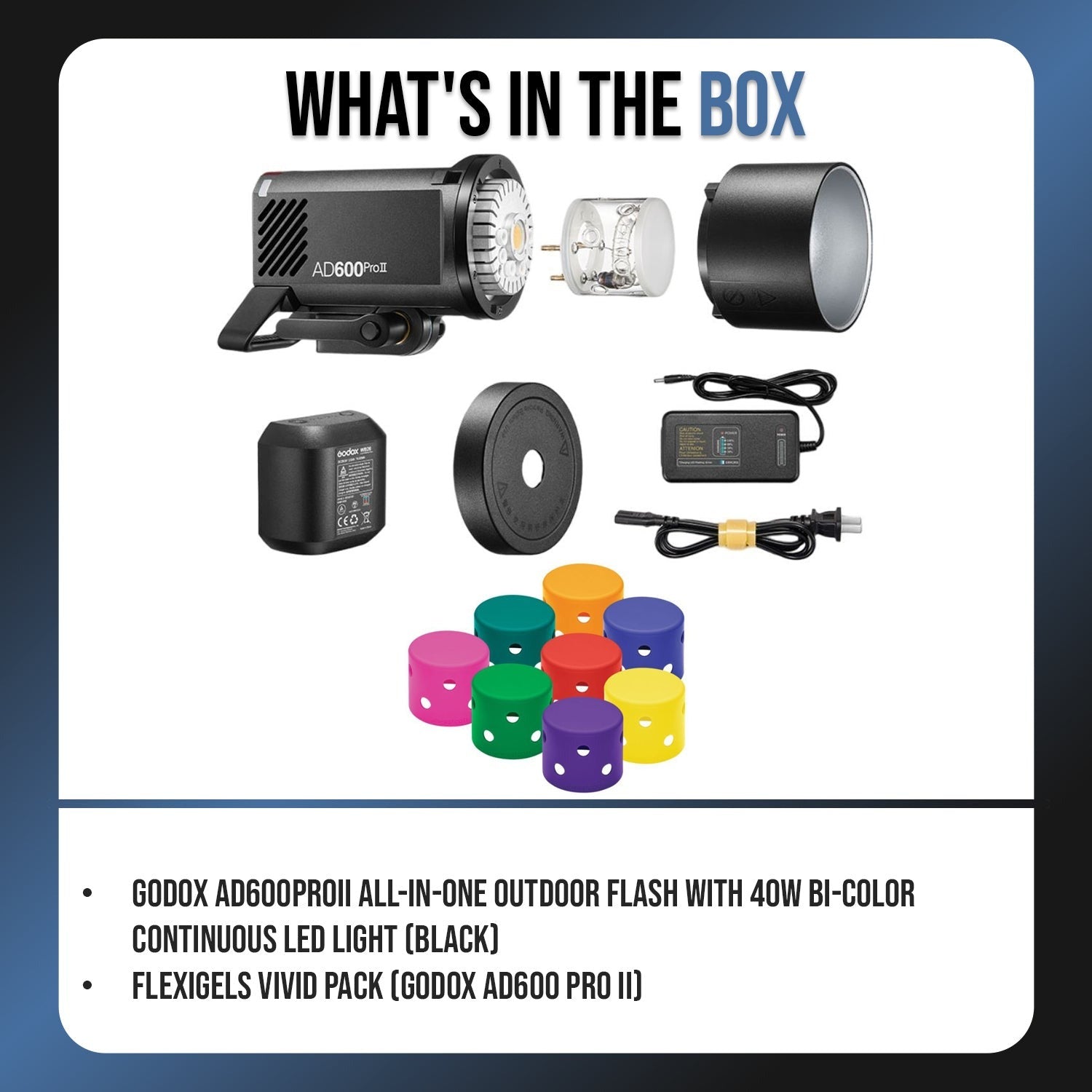 Godox AD600ProII All-In-One Outdoor Flash Bundle with FlexiGels Vivid Pack
