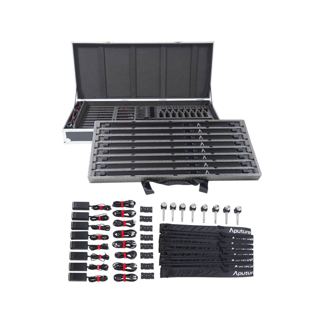 Aputure INFINIBAR PB12 RGBWW LED Pixel Bar 8-Light Kit with Sturdy Flight Case and Accessories