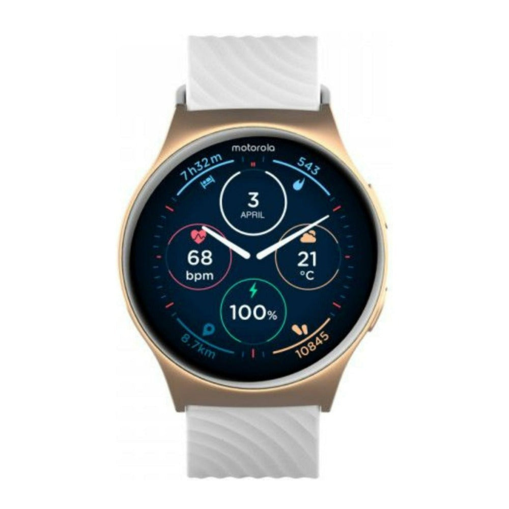 Motorola Moto 120 Bluetooth Smartwatch with AMOLED Display and Google Fit Integration (Rose Gold)