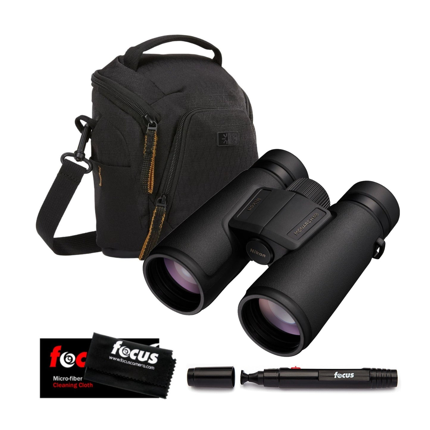 Nikon Monarch M5 12x42 Binoculars and Black Camera Shoulder Bag Bundle