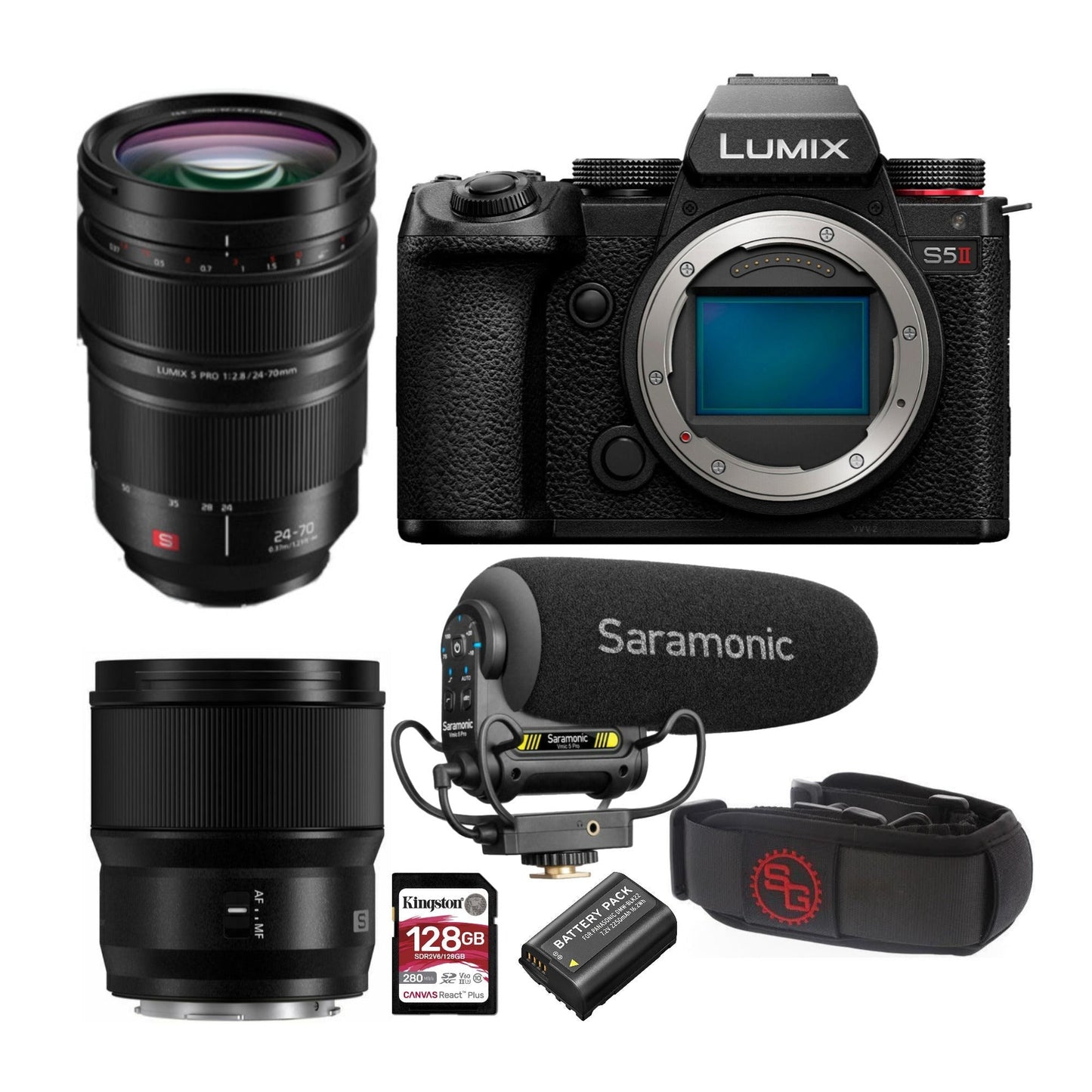 Panasonic Lumix S5II Hybrid Full Frame Mirrorless Camera Body with 24-70mm f/2.8 L-Mount Lens Bundle