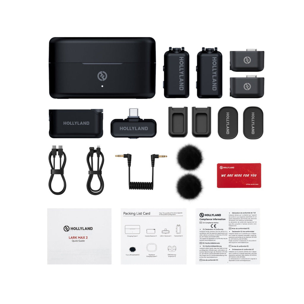 LARK MAX 2 Combo Wireless Microphone System (Space Gray) Bundle with Accessories