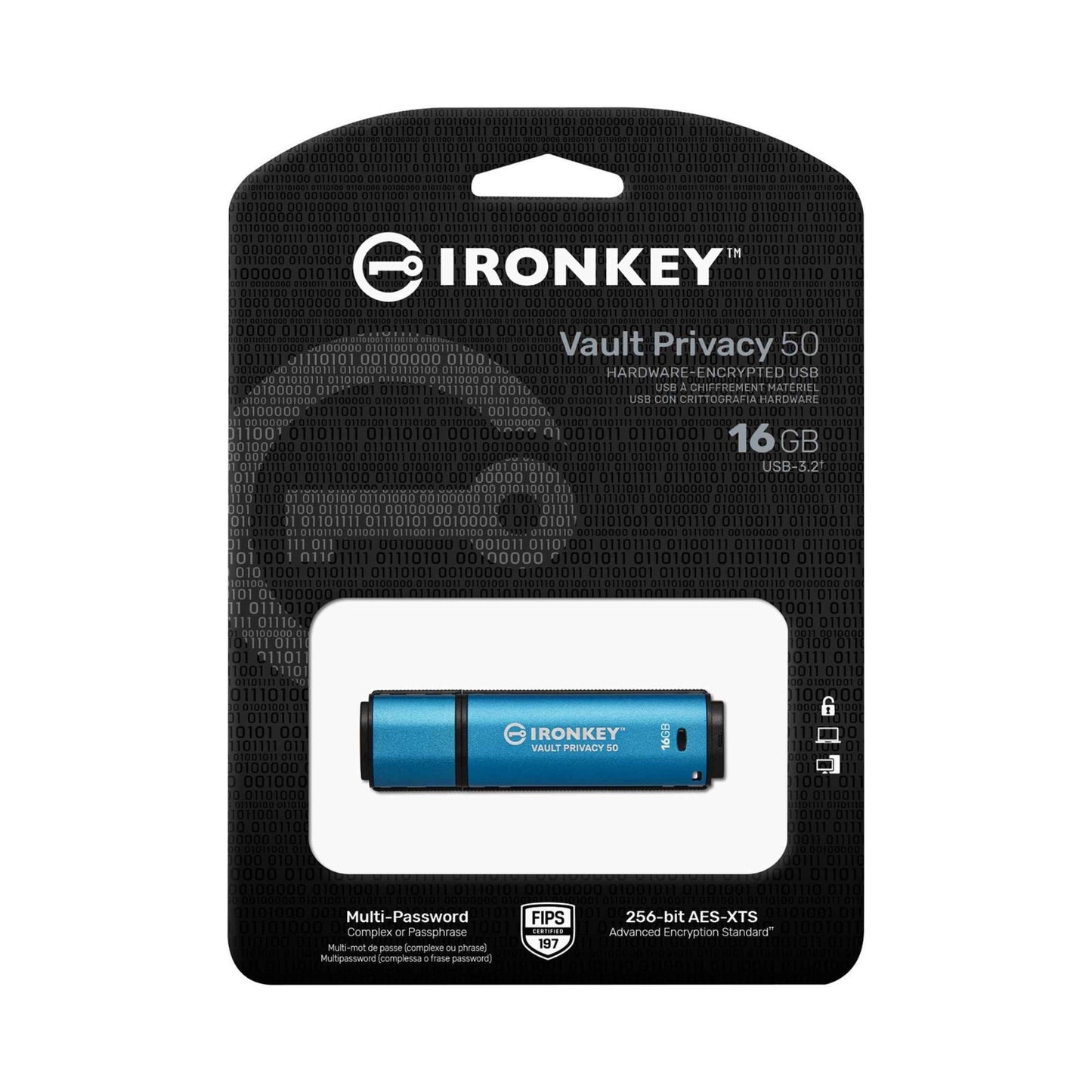 Kingston 16GB IronKey Vault Privacy 80 XTS-AES 256-bit Encrypted External SSD
