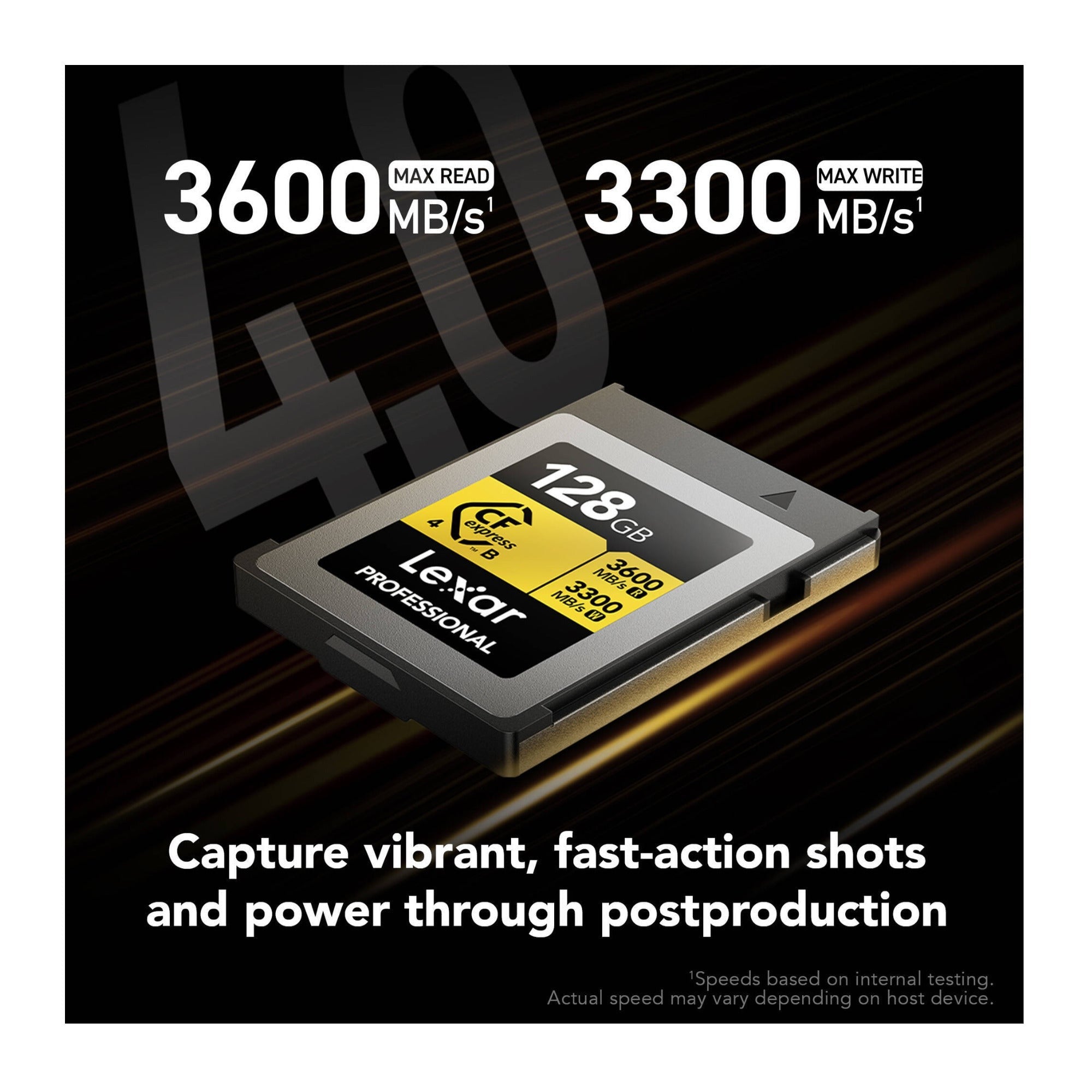 Lexar 128GB Professional GOLD CFexpress 4.0 Type B Memory Card