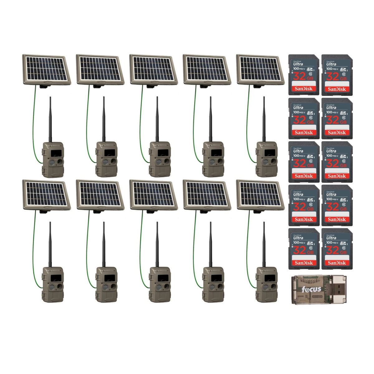 Cuddeback CuddeLink Wireless Trail Camera w/Solar Power Bank Bundle (10-Pack)