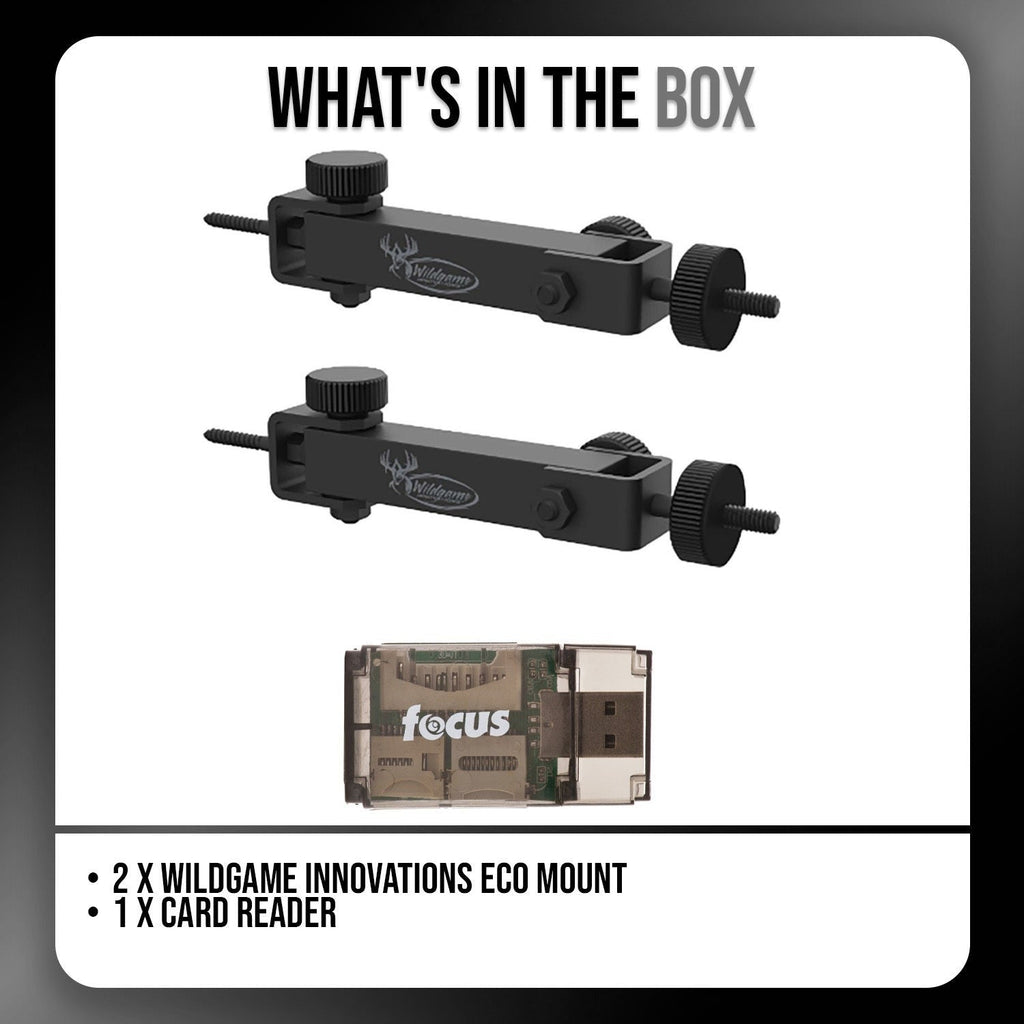 Wildgame Innovations Eco Mount (2-Pack) Bundle with Card Reader (3 Items)