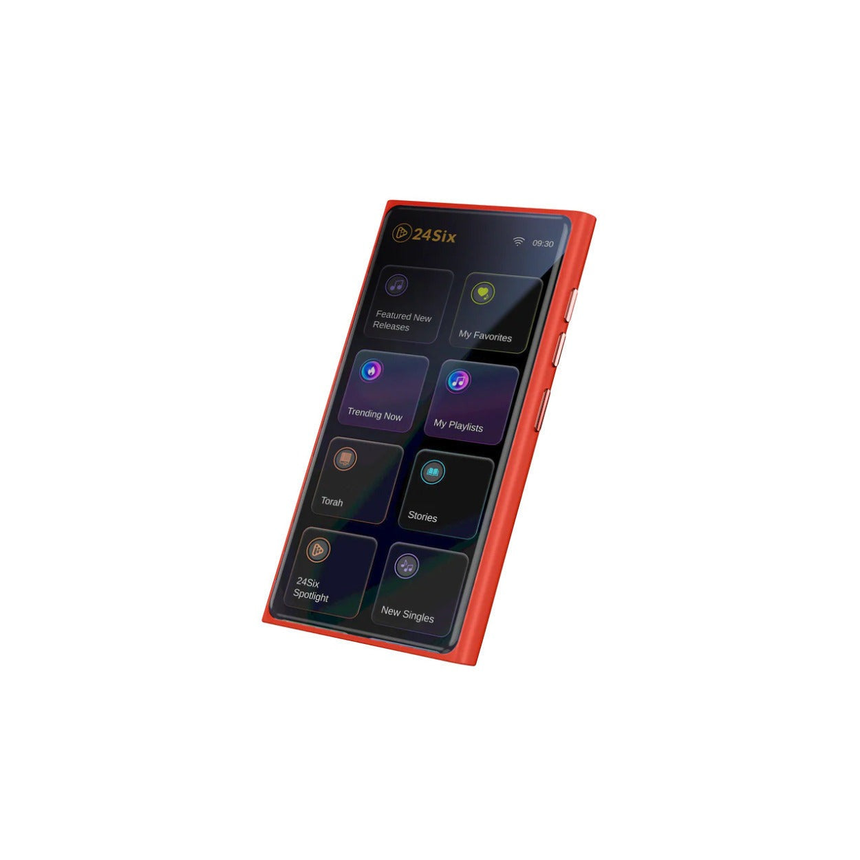 24Six Solo4 128GB Kosher MP3 Player with Jewish Music, Children's Stories (Red)