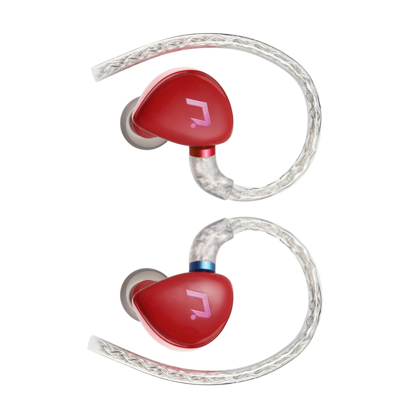 NXEars Sonata High-Performance AGL IEM Earphones with Silver Plated MMCX Cable (Red)