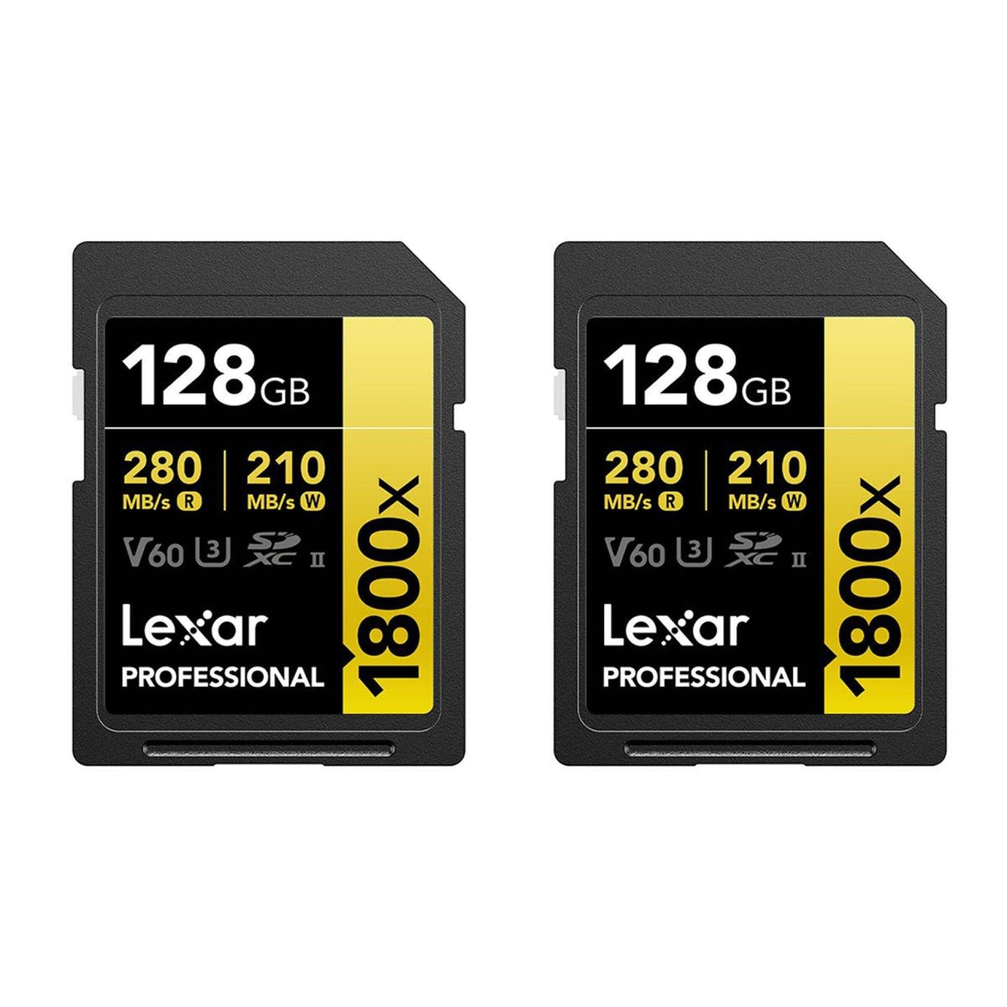 Lexar 128GB Professional 1800x UHS-II SDXC Memory Card (GOLD Series, 2-Pack)