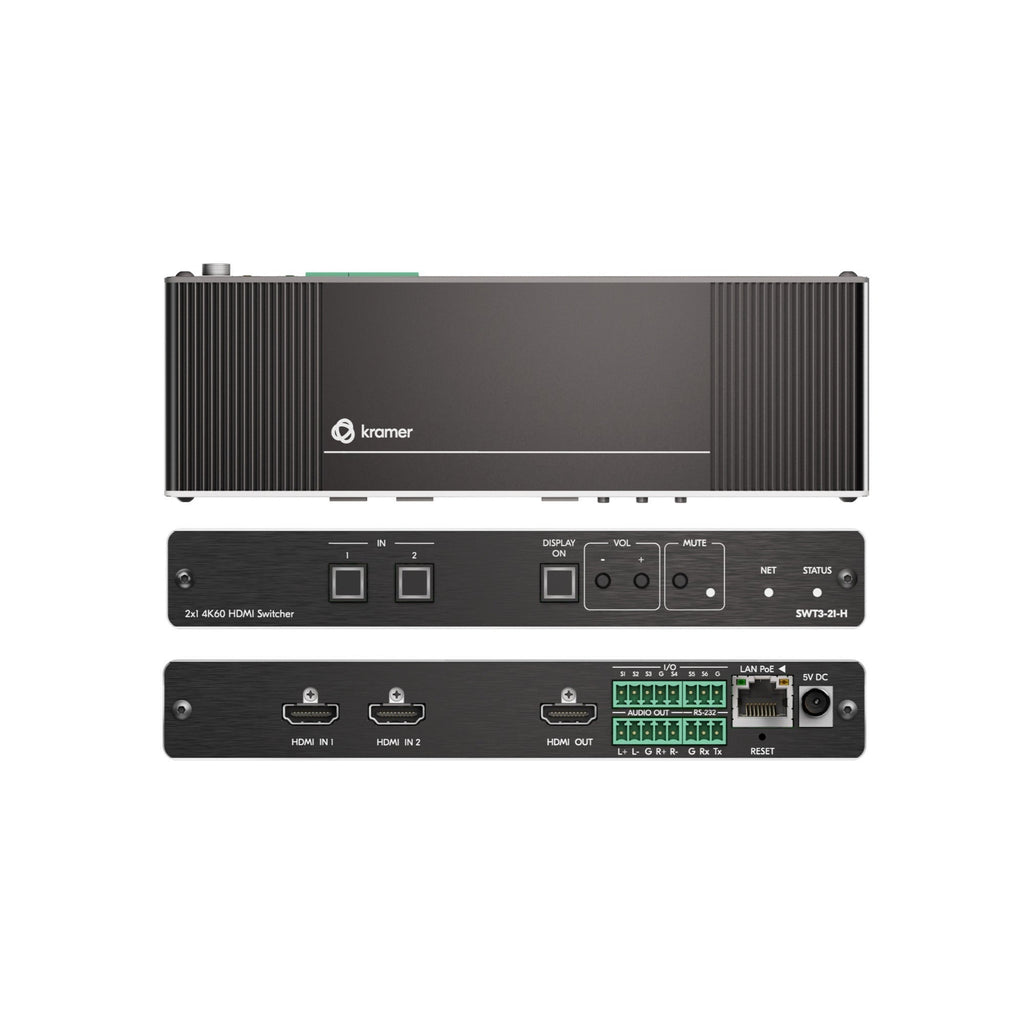 Kramer 4K60 4:4:4 4x1 HDMI Switcher with Audio and Control (Black)