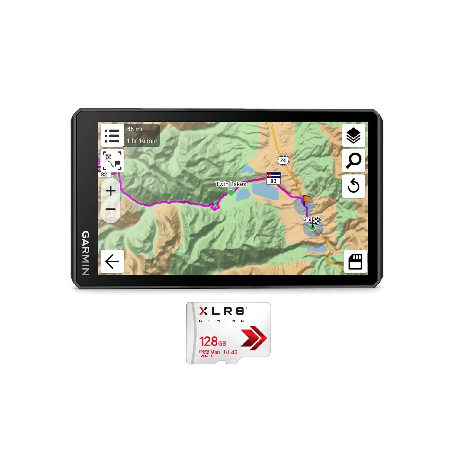 Garmin zmo XT3 4.7-Inch Motorcycle GPS Navigator Bundle with 128GB Memory Card