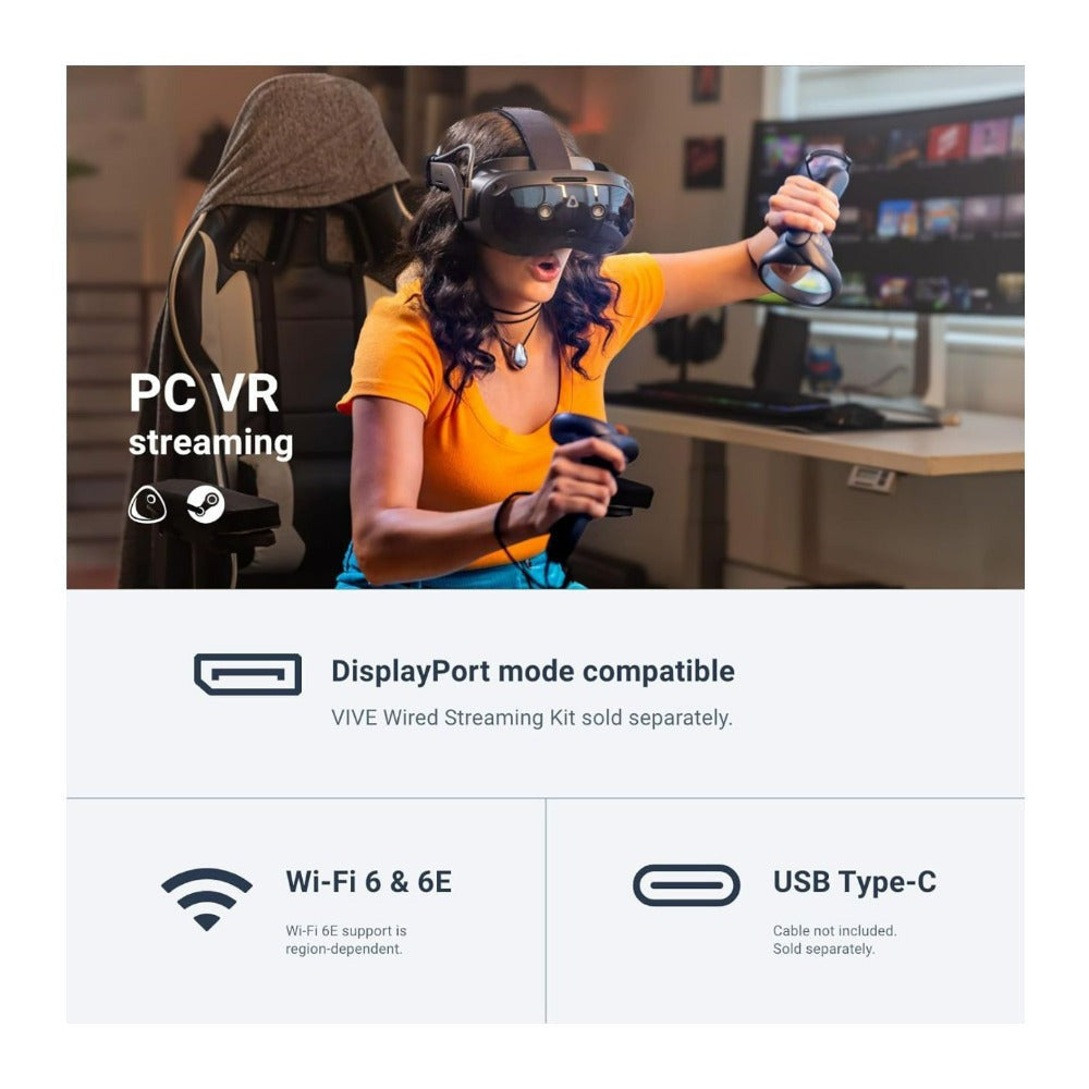 HTC VIVE Focus Vision Virtual Reality Headset with Controllers, 5K Resolutions and 12GB RAM (Black)