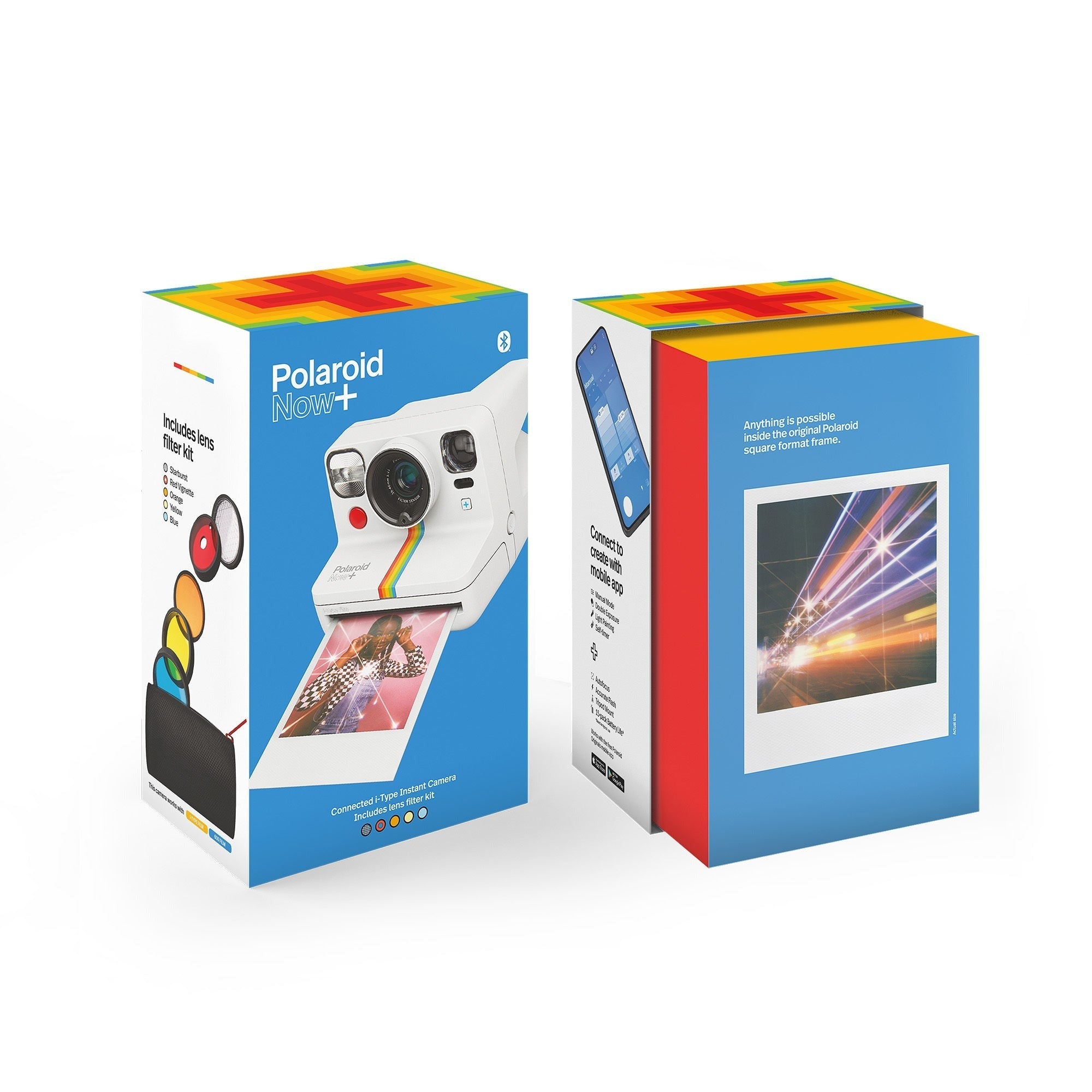 Polaroid NOW+ Instant Film Camera Camera (White) with B&W Film and Film Kit