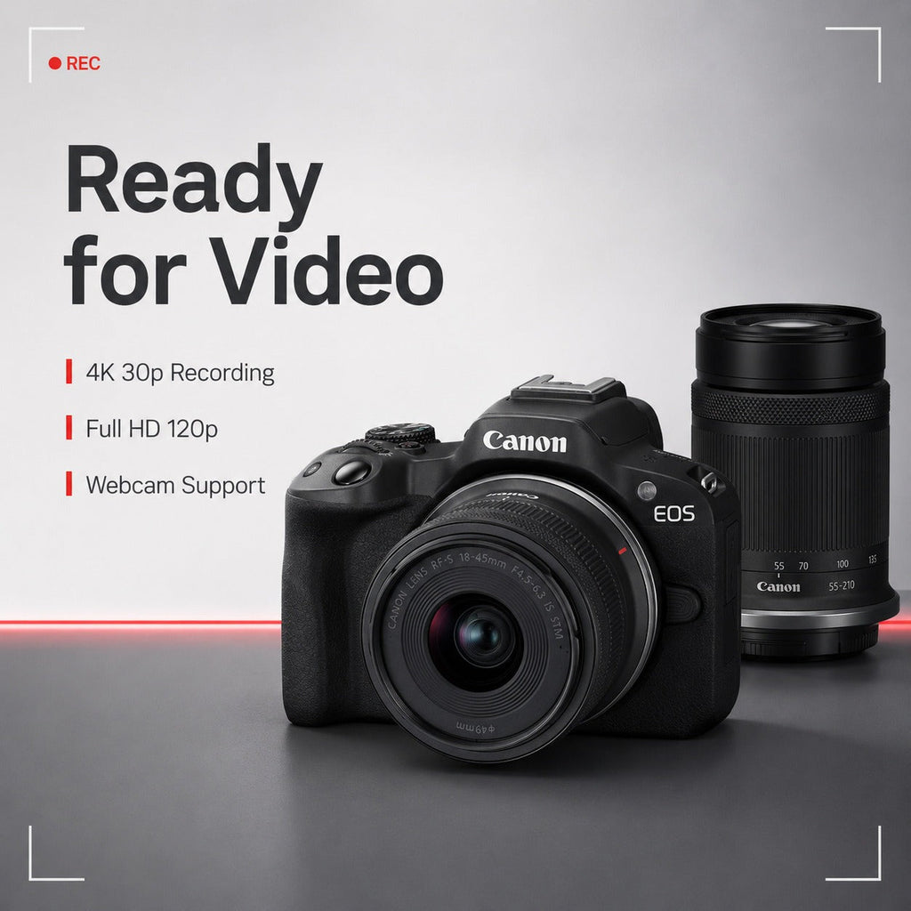 Canon EOS R50 Mirrorless Camera with 18-45mm and 55-210mm Lenses Bundle