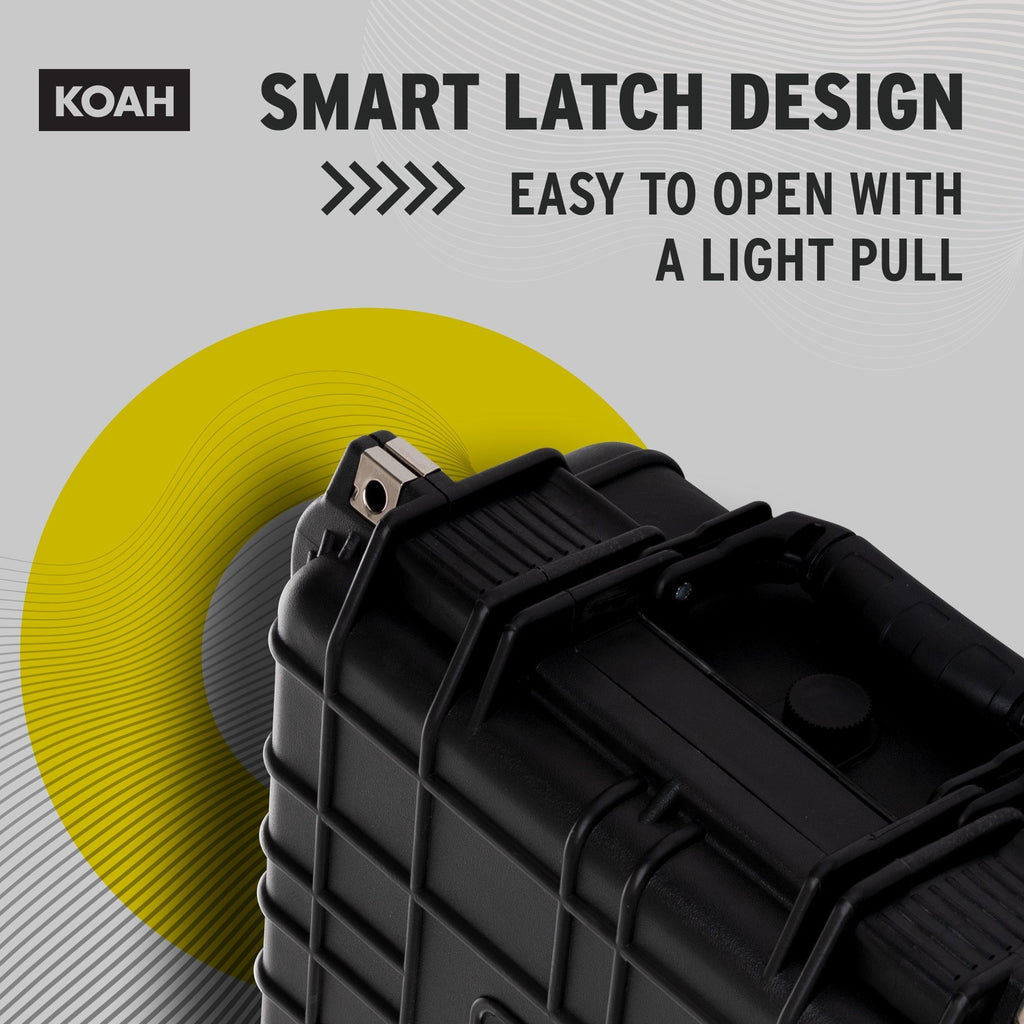 Koah Weatherproof Hard Case with Customizable Foam (13 x 11 x 6 Inch)
