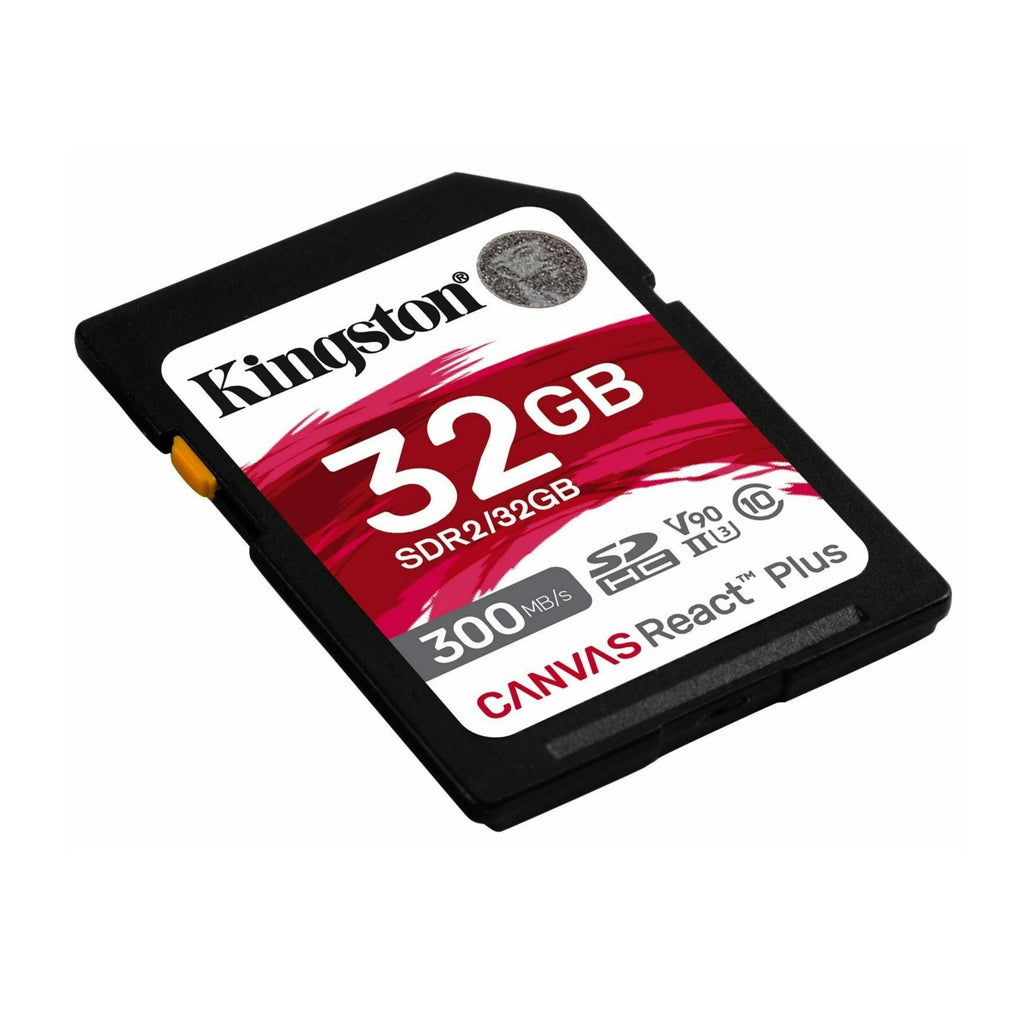 Kingston Canvas React Plus 32GB U3 V90 SD Memory Card with Card Reader Bundle