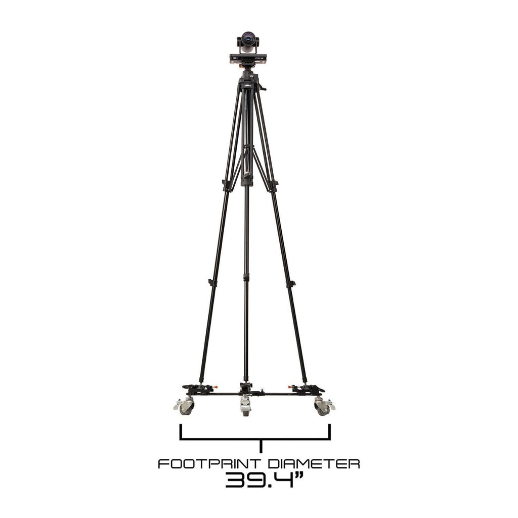 E-Image GA230-PTZ Aluminum Tripod with Rising Center Column Kit with Dolly