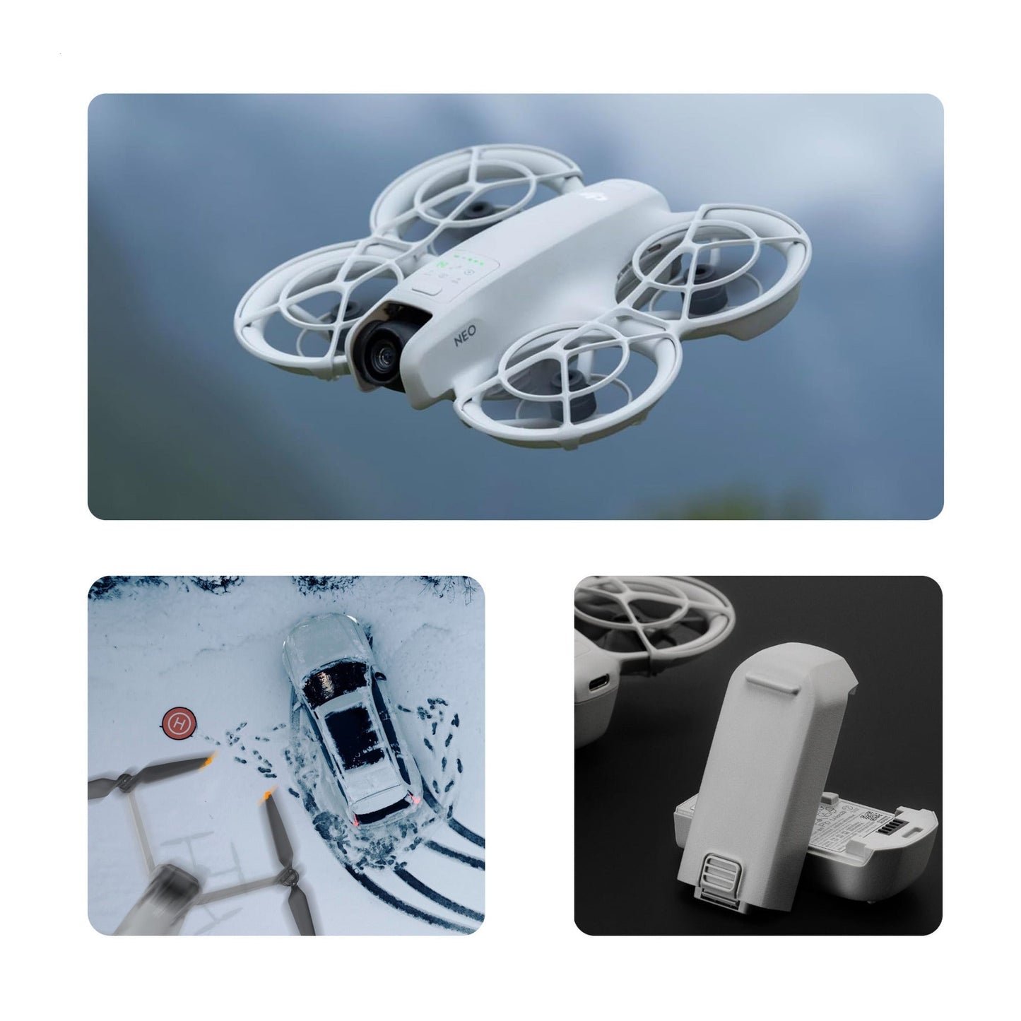 DJI Neo Drone Combo (No RC) with Backpack, Propellers and Guards, 2-Year Care Refresh, & Landing Pad