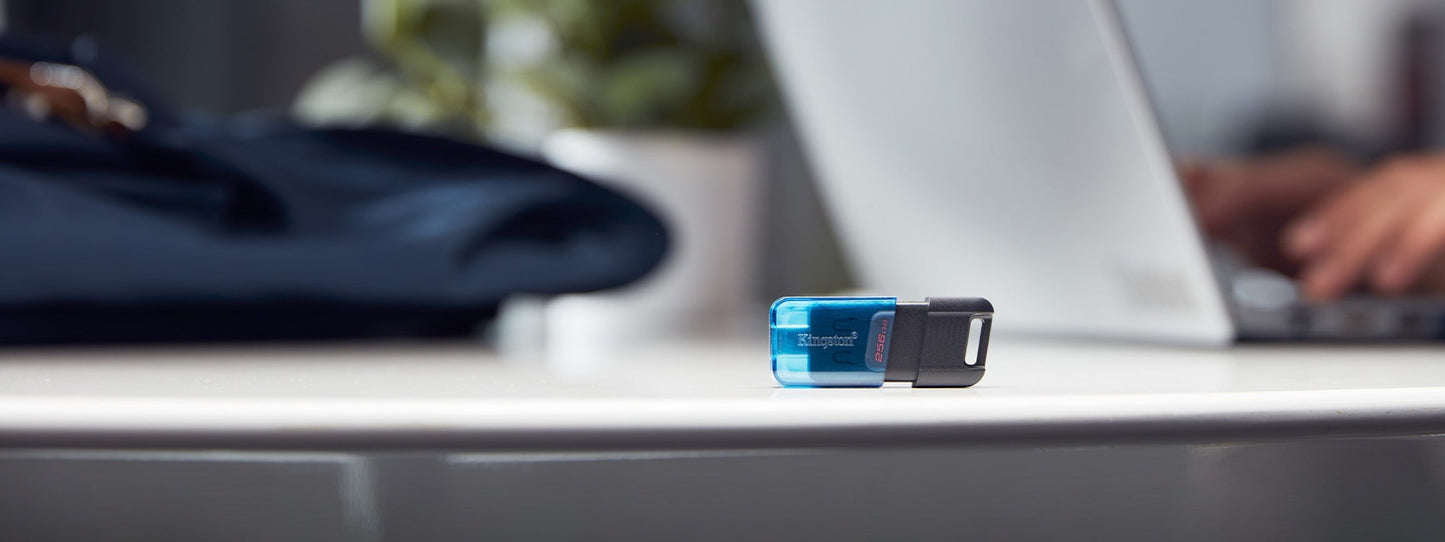 Kingstone 256GB DataTraveler 80 M Flash Drive for USB Type-C Devices with Up To 200MB/s Read Speed
