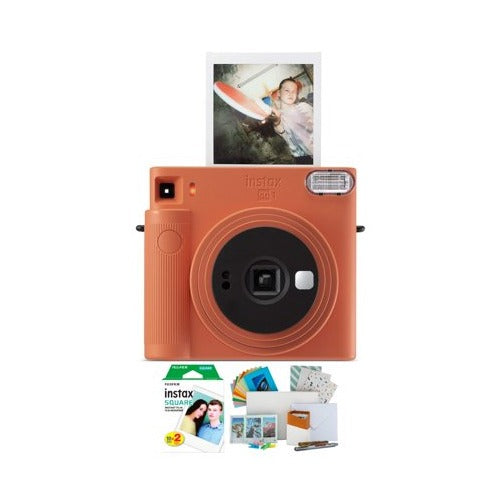 Fujifilm Instax Square SQ1 Instant Camera (Terracotta Orange) Film Bundle