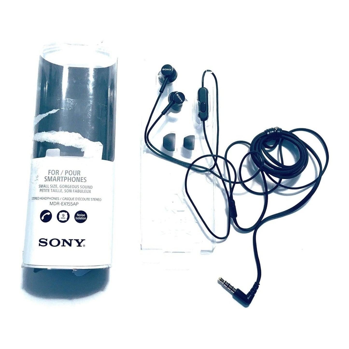 Sony MDR-EX155AP Wired In Ear Black Headphones with Microphone