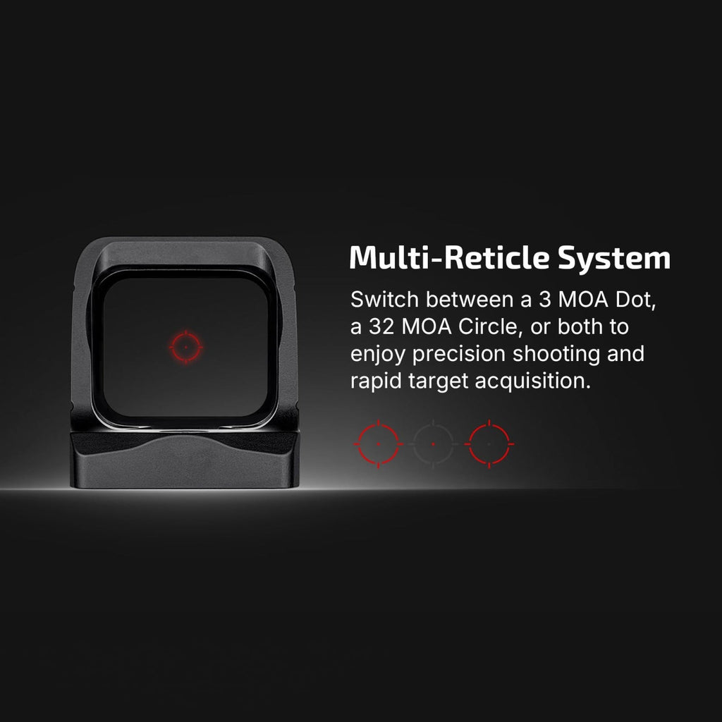 Osight X 3 MOA Dot and 32 MOA Circle Multi-Reticle Sight with Charging Cover