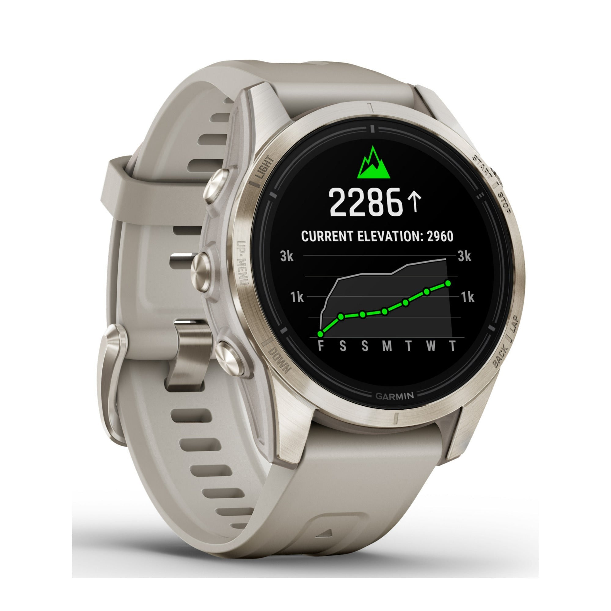 Garmin epix Pro Gen 2 Sapphire GPS Smartwatch (42mm, Soft Gold/Light Sand) (Used)
