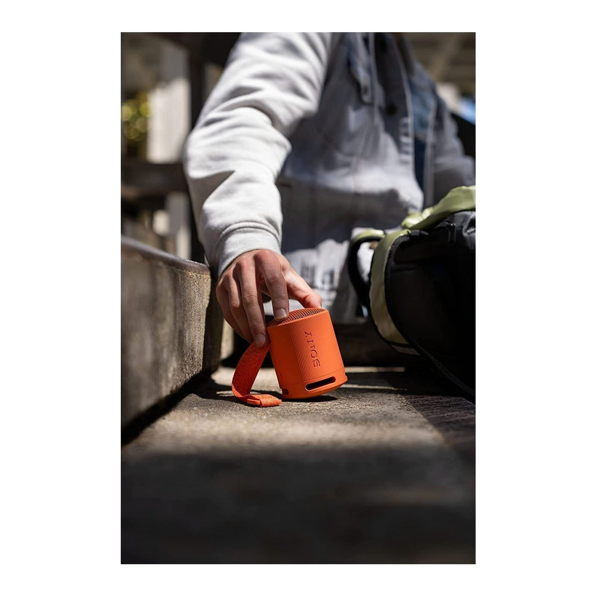 Sony SRS-XB100 Wireless Bluetooth Portable Lightweight Compact Travel Speaker with Strap (Orange)