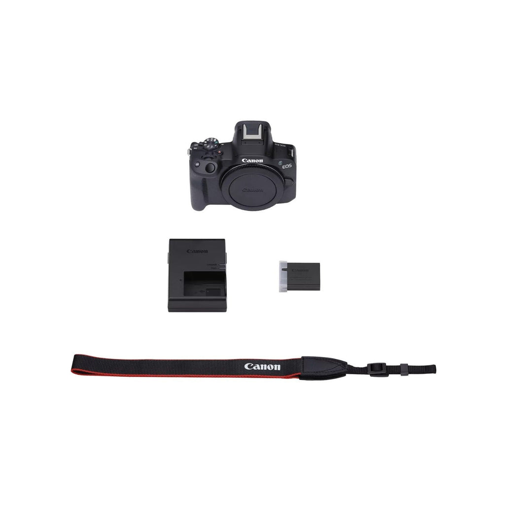 Canon EOS R50 Body with Cropping Guide Firmware and 24.2MP APS-C Sensor (Black) (Open Box)