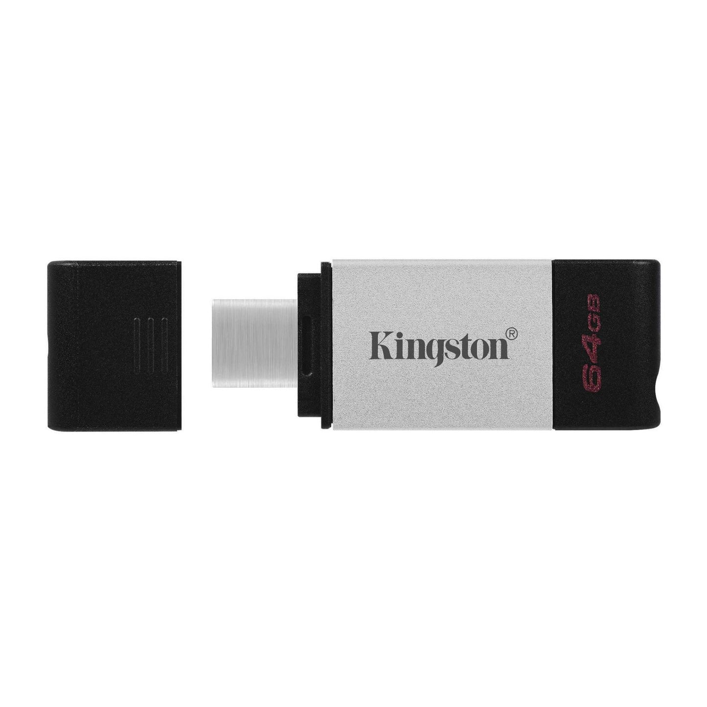 Kingston DataTraveler80 USB 3.2 Gen 1 Type-C Flash Drive, Up to 200MB/s Read (64GB, Metal)
