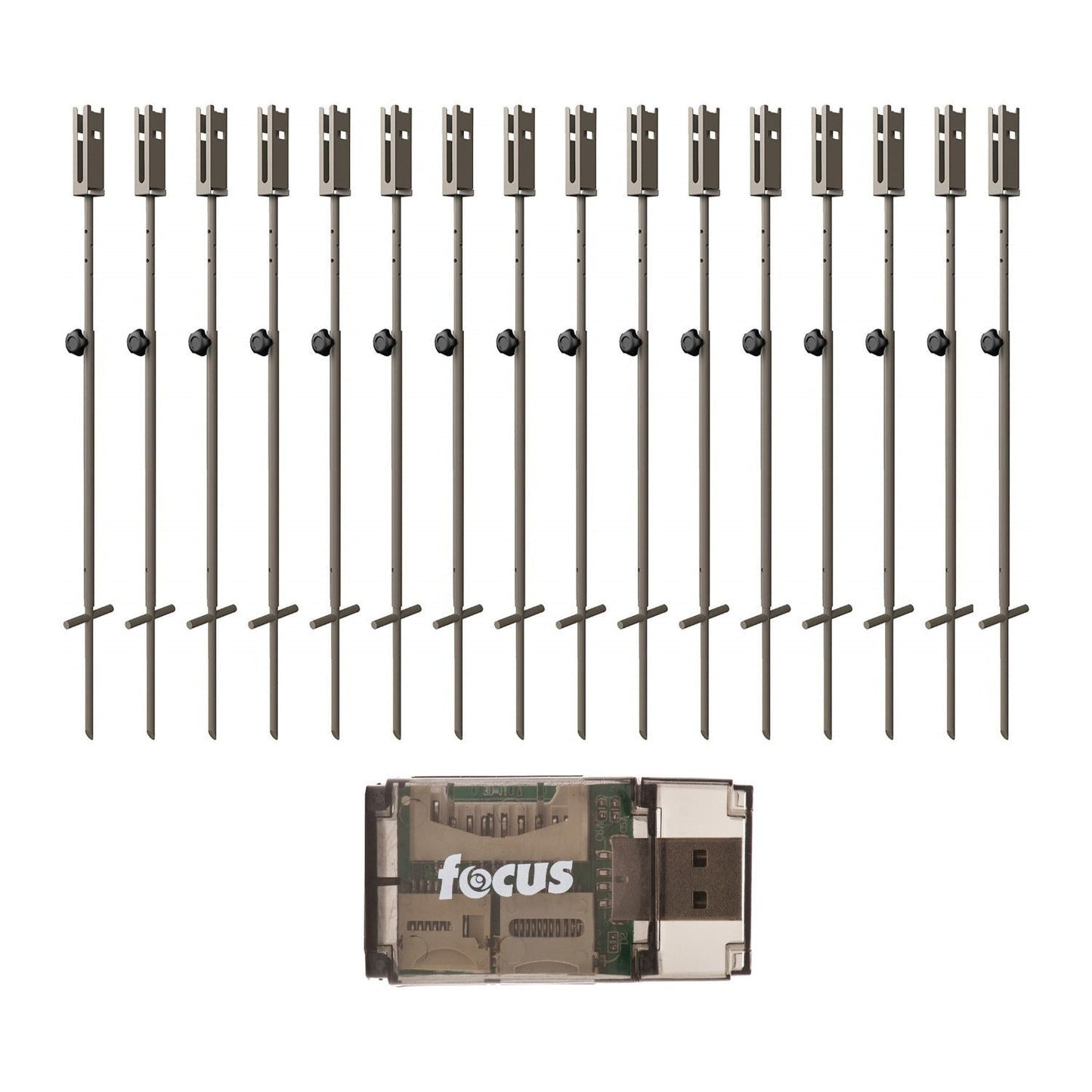 Cuddeback Genius Post Mount 2-Piece Trail Camera Holder (16-Pack) and USB 2.0 Card Reader