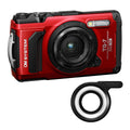 Olympus Tough TG-7 Digital Camera (Red) Bundle with Olympus LG-1 LED Light Guide