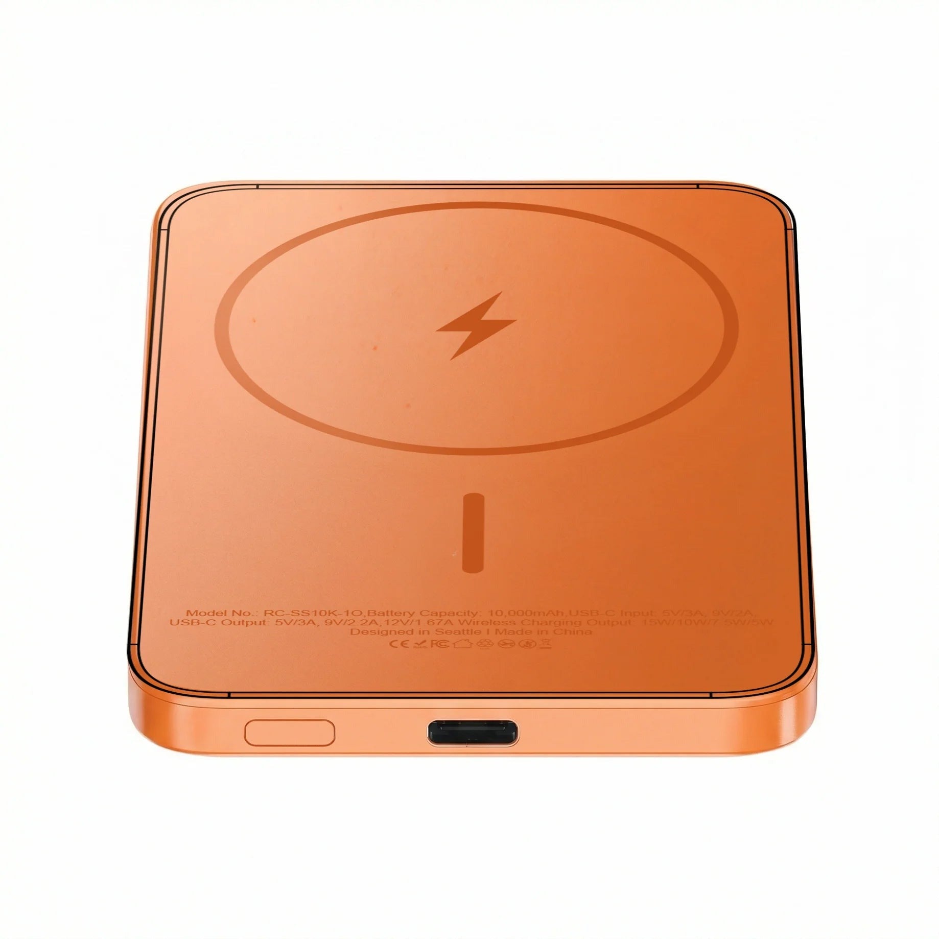 ReelCharge ReelSafe 5,000 mAh Qi2 Power Bank (Orange)